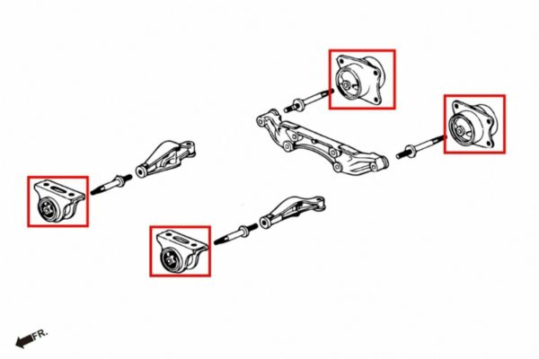 Hardrace härtere Differentialhalter vorn + hinten Honda S2000 HR-7128 – Bild 2