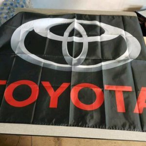 Toyota SCHWARZ Wandfahne 150cmx90cm für Garage Yaris Supra MR2 Aristo 2JZ