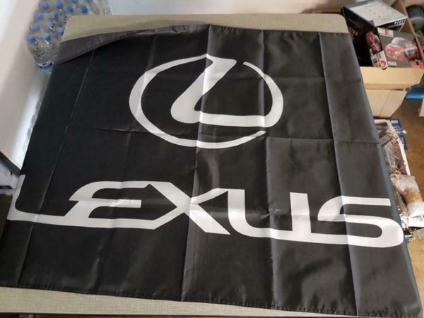 Wandfahne 150cmx90cm Lexus Schwarz