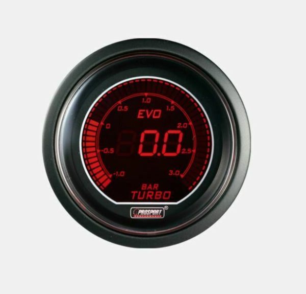Prosport Ladedruck Anzeige Rot/ Blau EVO Serie 52mm, bis 3.0 bar