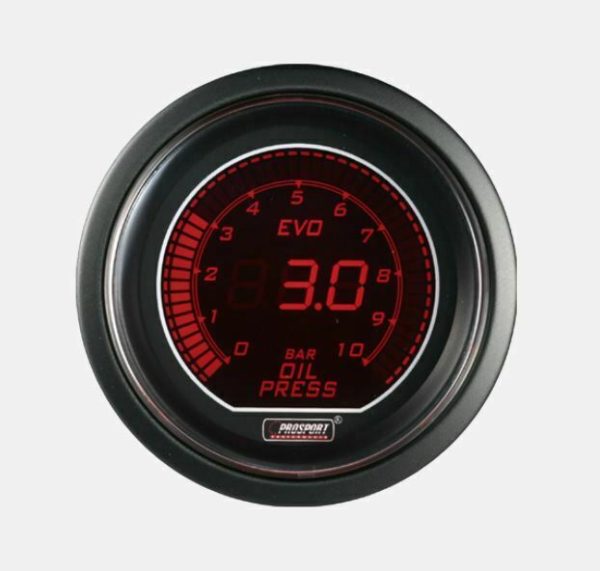 Prosport Öldruckanzeige elektrisch Rot/Blau EVO Serie 52mm,10bar