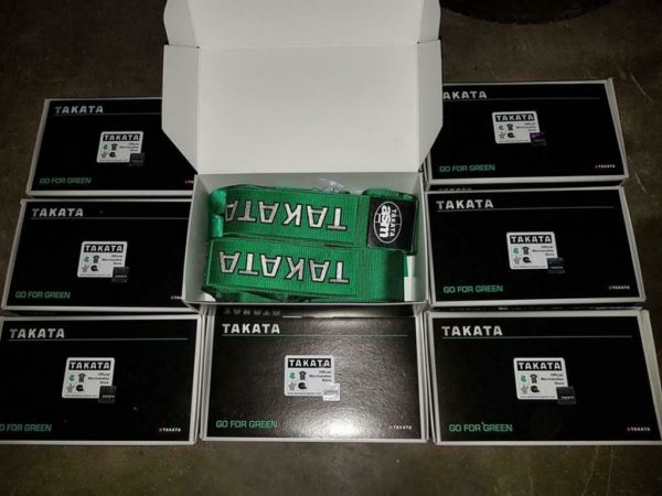 Original Takata Gurte Grün oder Schwarz; ECE Typisierung; 4-Punkt
