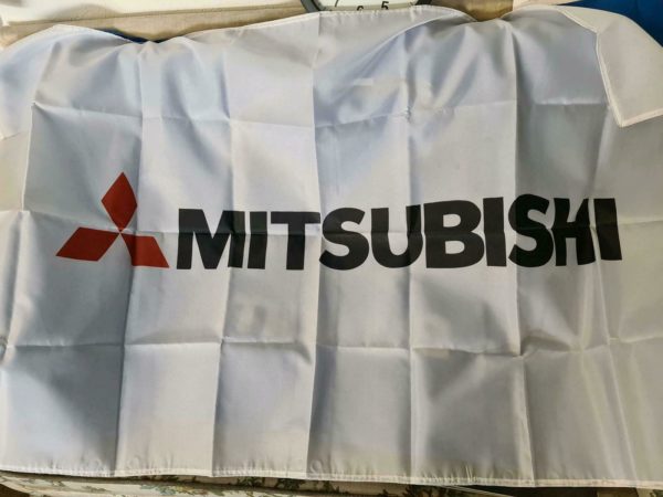 Mitsubishi Wandfahne 150cmx90cm für Garage 3000GT Evo Pajero Lancer
