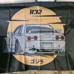 Nissan R32 GTR Wanfahne 150x90cm Godzilla BNR32 ER32 Skyline
