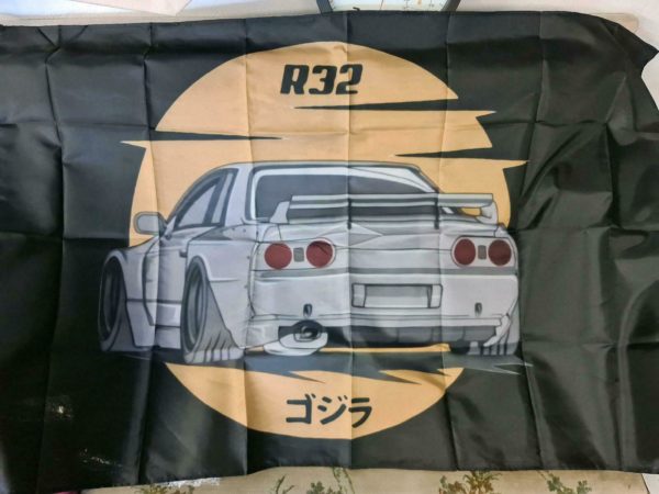 Nissan R32 GTR Wanfahne 150x90cm Godzilla BNR32 ER32 Skyline