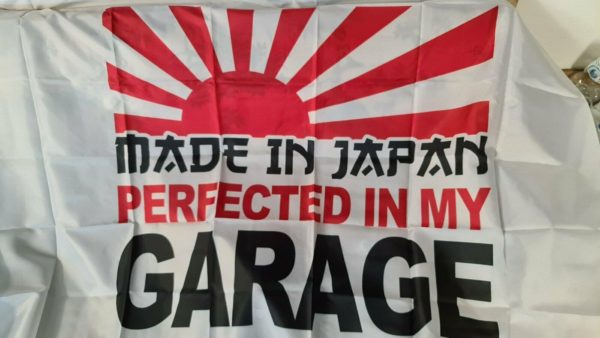 Made in Japan JDM Wandfahne 150x90cm für Garage Werkstatt GTR NSX