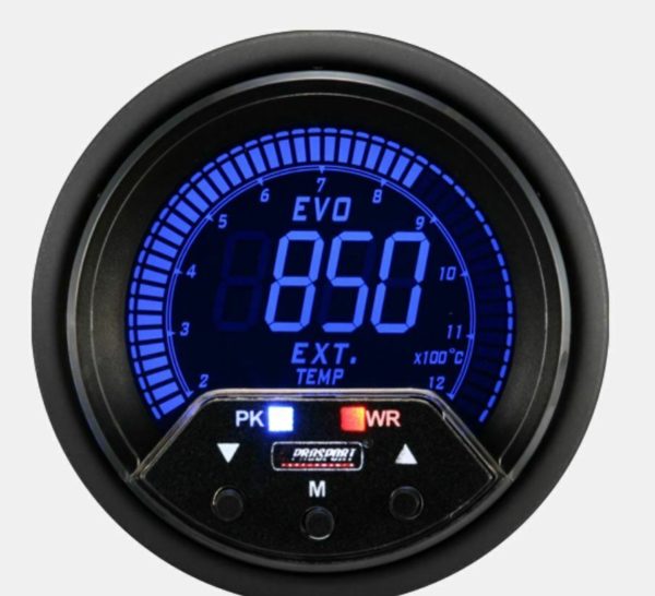 Prosport Abgastemperatur Anzeige EVO Premium Serie 52mm PEAK+Alarm – Bild 4