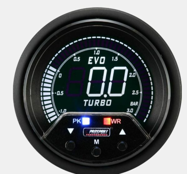 Prosport Ladedruckanzeige EVO Premium Serie 52mm, Peek+Alarm,3Bar – Bild 2