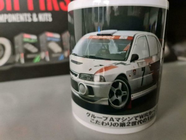 Tasse Kaffetasse Kollektion 2022 Mitsubishi Evo 4 Rallye Ralliart – Bild 2