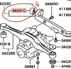 Neue Ralliart Buchsen AYC Differential hinten Mitsubishi Evo 5-9