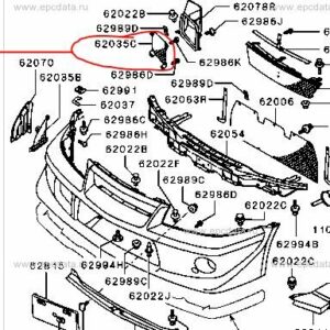 Neues Gitter rechts OEM für Mitsubishi Evo 6 TME MR533174