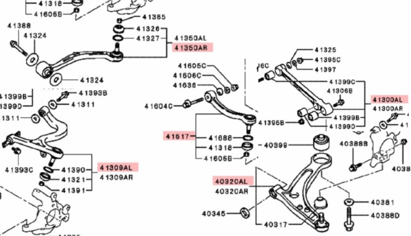 Neue Querlenker Vorne/Hinten für Mitsubishi Evo 7 8 9 CT9A CT9W